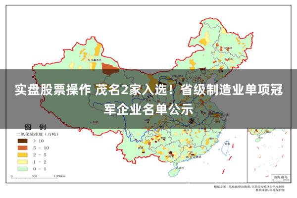 实盘股票操作 茂名2家入选！省级制造业单项冠军企业名单公示