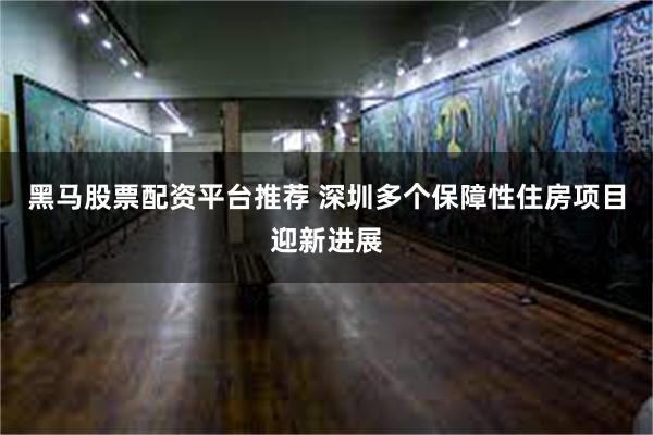 黑马股票配资平台推荐 深圳多个保障性住房项目迎新进展