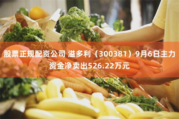 股票正规配资公司 溢多利（300381）9月6日主力资金净卖出526.22万元