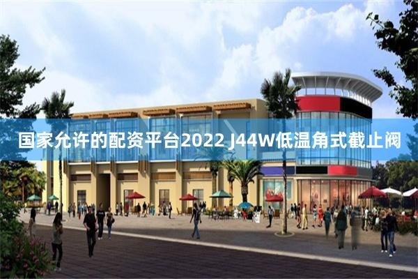 国家允许的配资平台2022 J44W低温角式截止阀